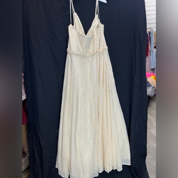 Mac Duggal Cream Sequin Gown - Picture 6 of 7